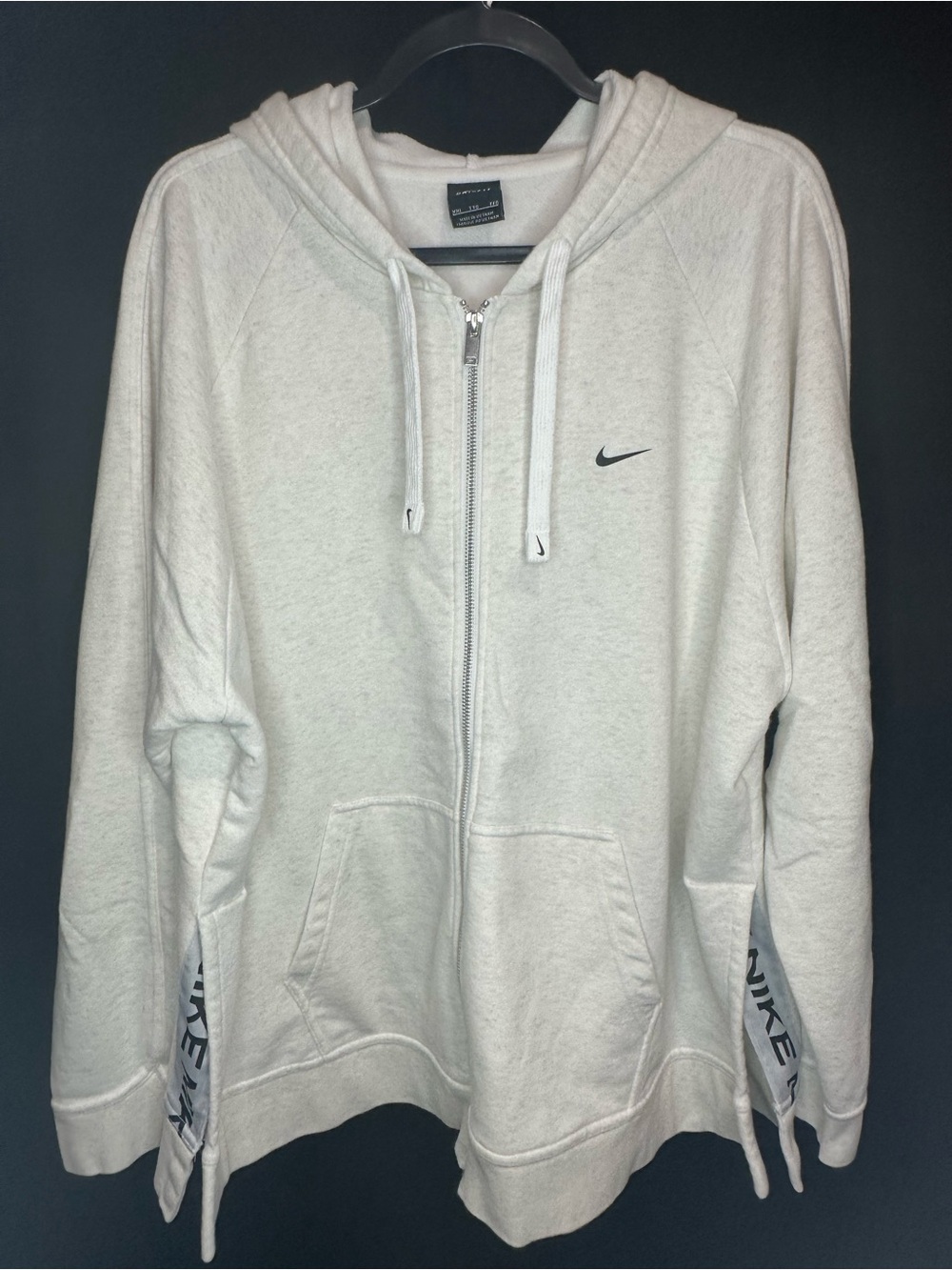 Women’s Nike Creamy/white heathered Full-Zip Hoodie with Swoosh